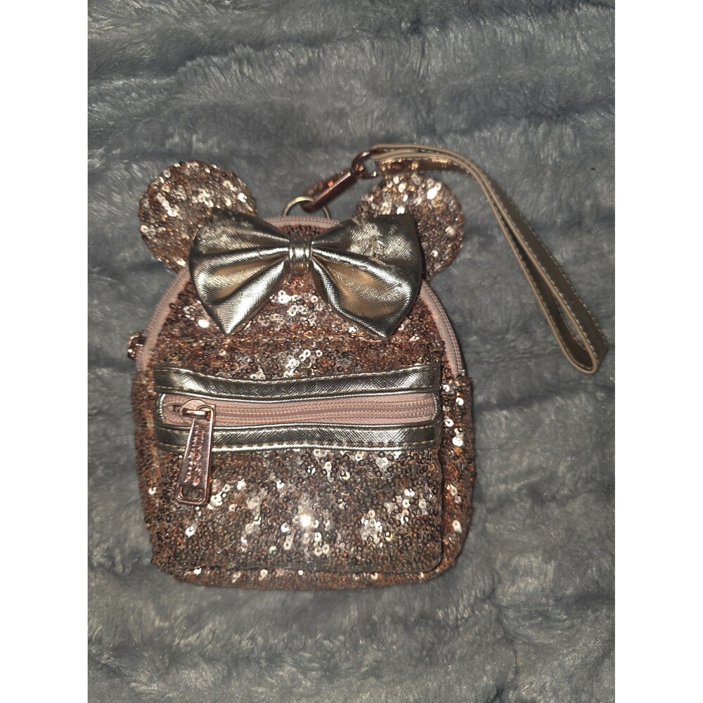 Loungefly Disney parks rose gold sequin belt bag mini backpack bookbag purse bag